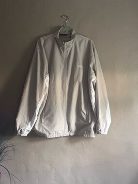 Amazon Men’s Light Gray Full-Zip Windbreaker Jacket